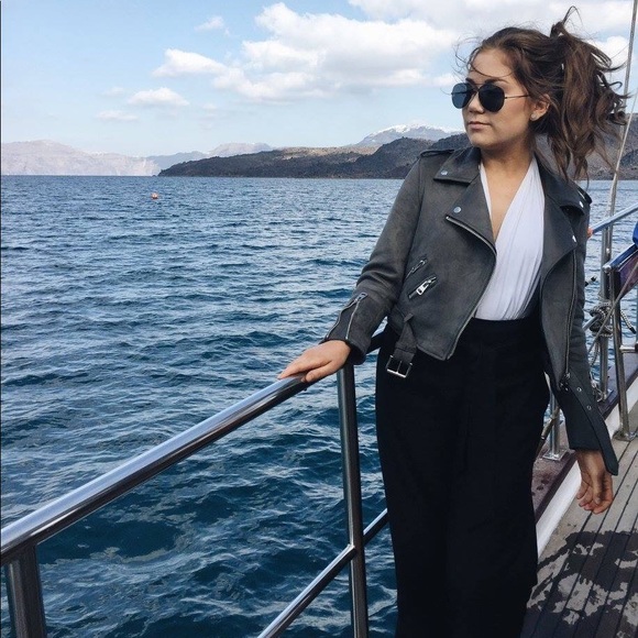 Zara faux suede cropped jacket - Picture 1 of 4